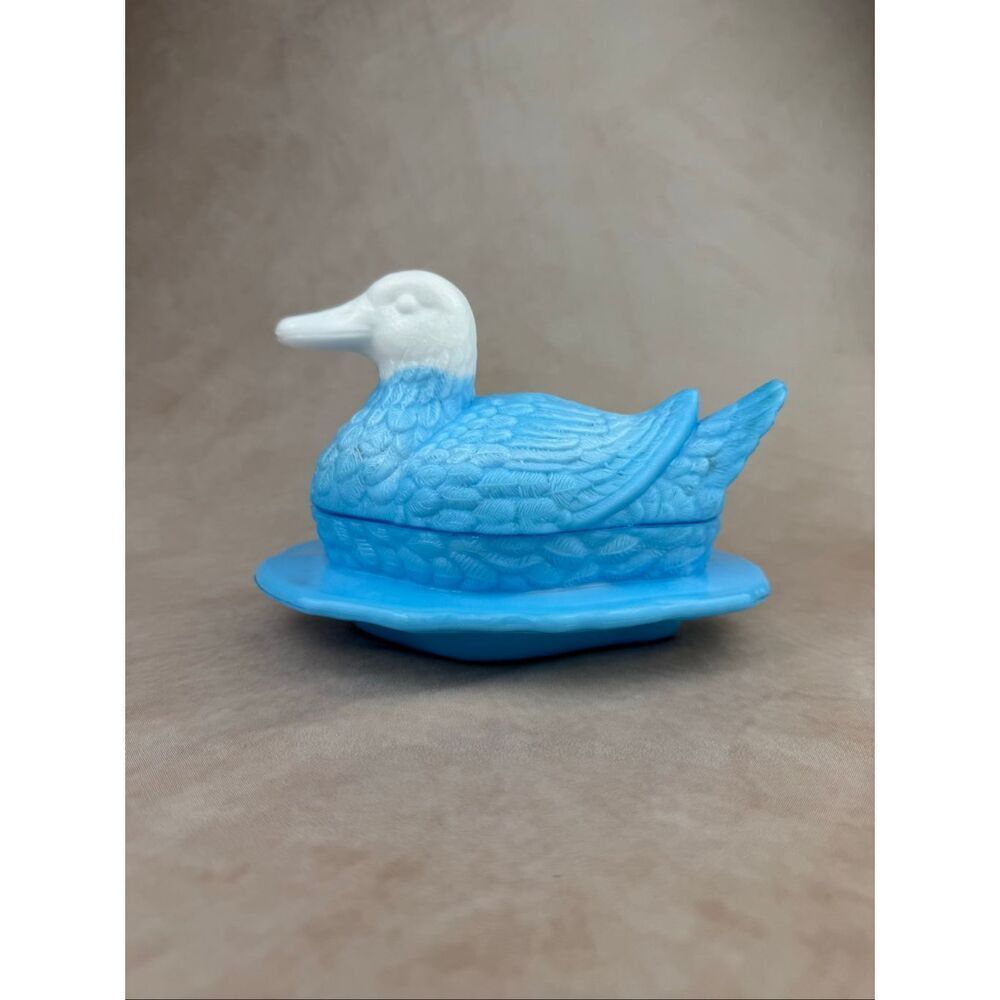 Vintage L.G. Wright Covered Duck On Nest Dish HON Cottagecore - Picture 4 of 9